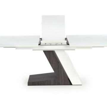 Фото5.Обеденный стол раскладной MORTIS HALMAR белый глянец/темно-серый